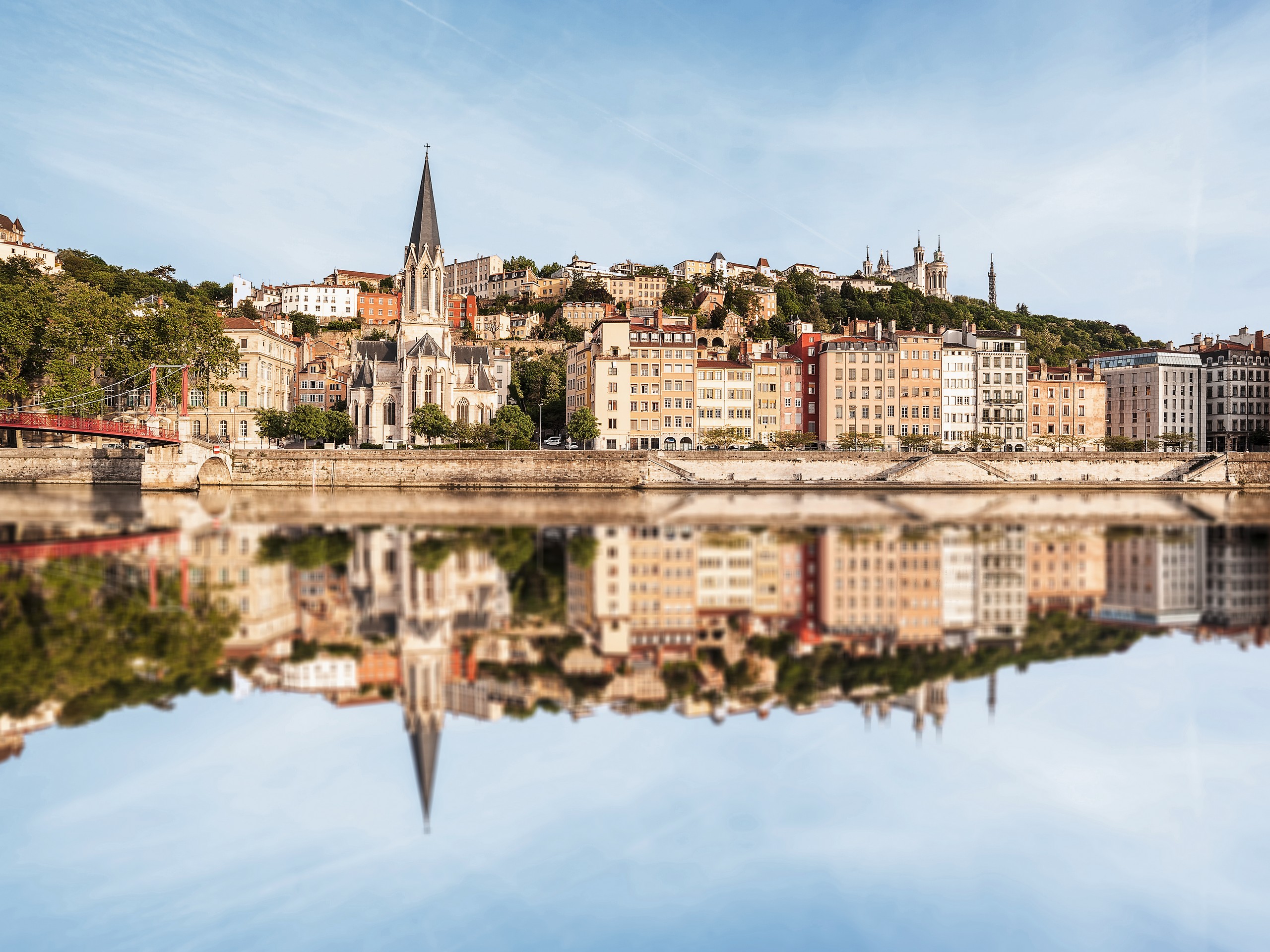 Lyon as seen from the river in France