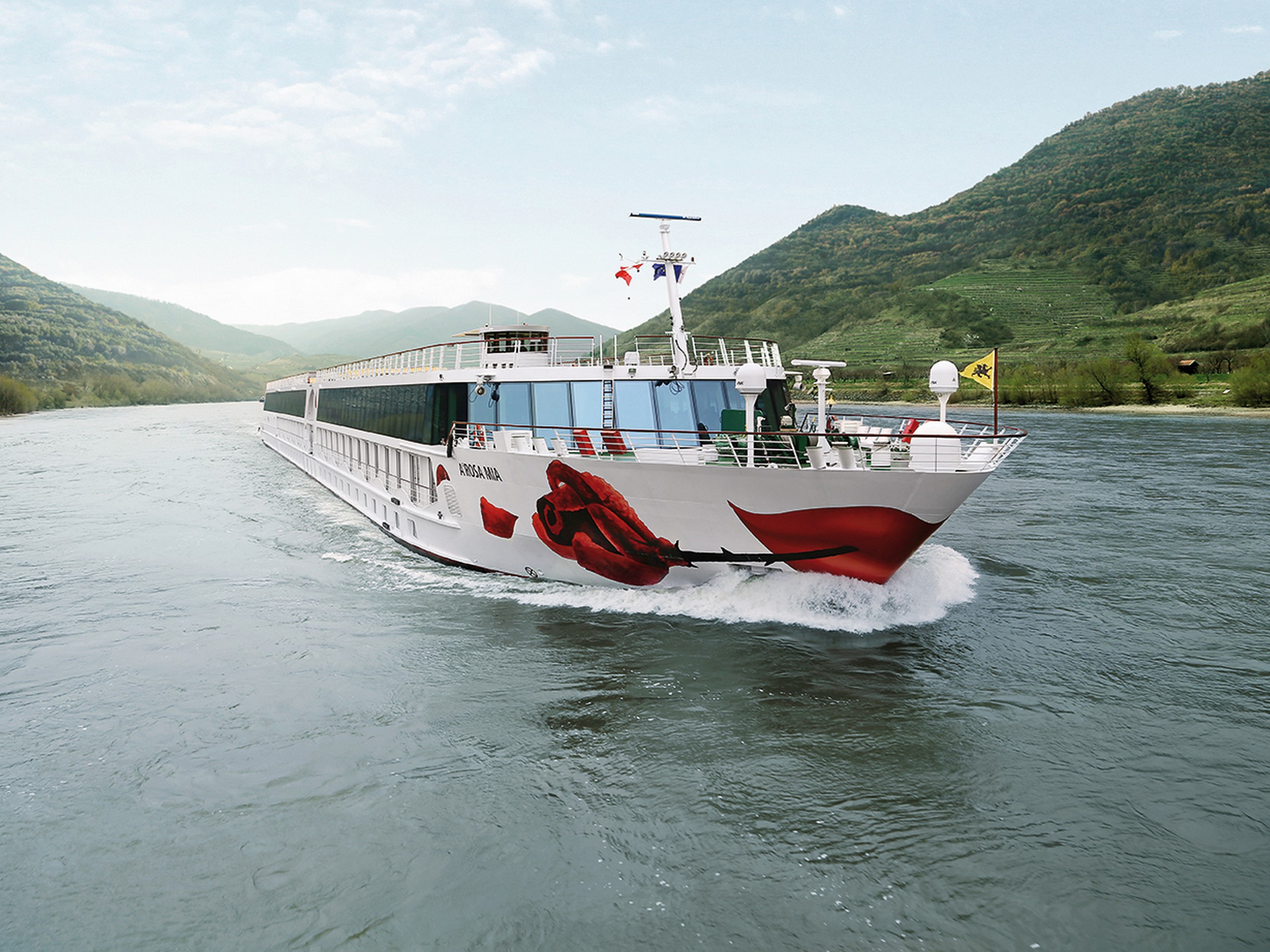 Cruise ship on Danube river in Austria