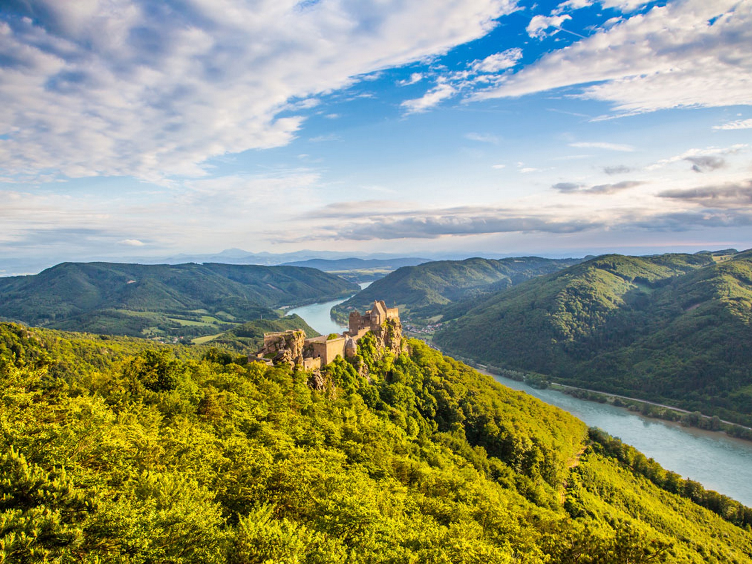 Danube river as seen from the above