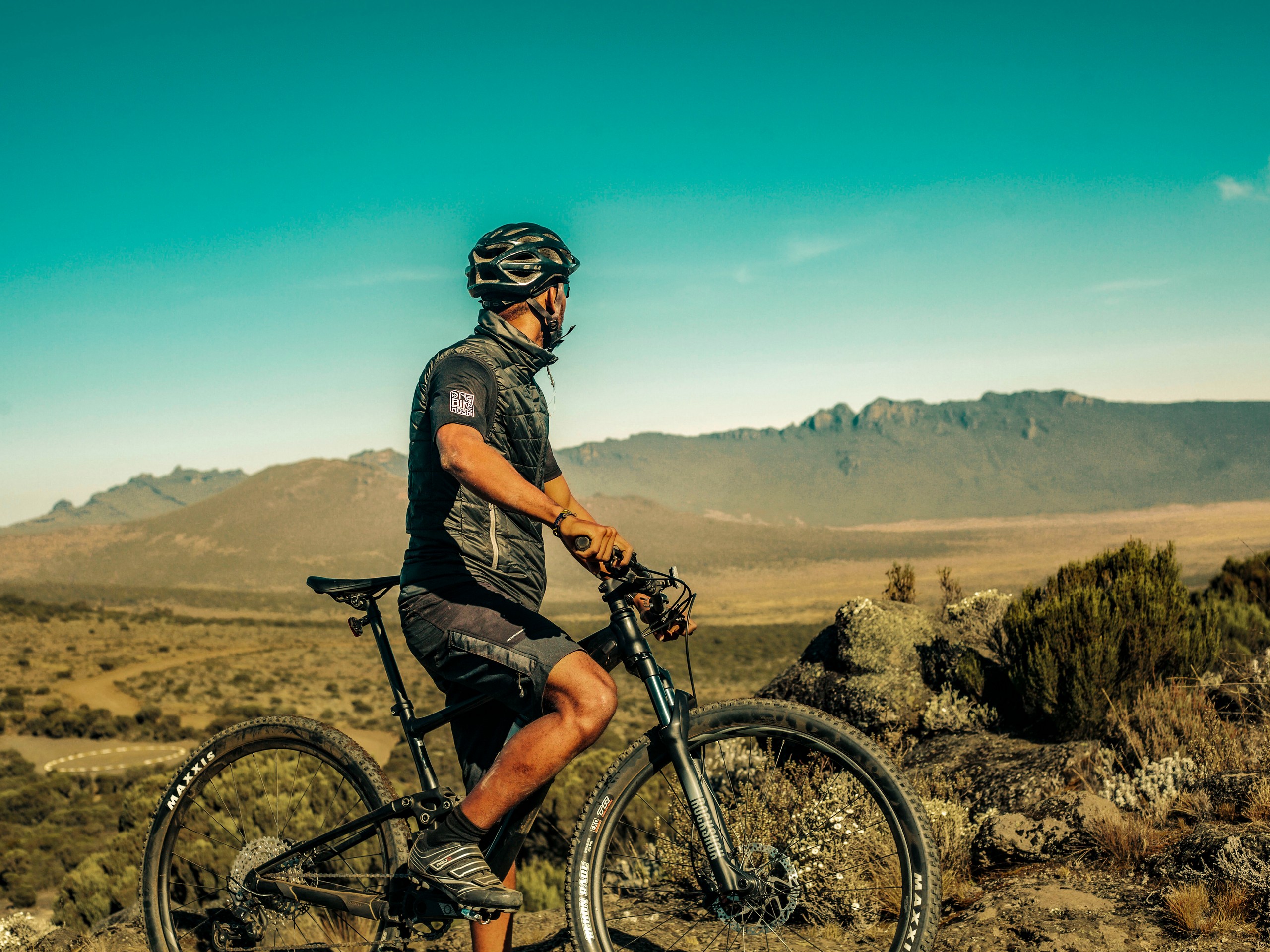 Mountain Biking up to Mount Kilimanjaro with a guided group