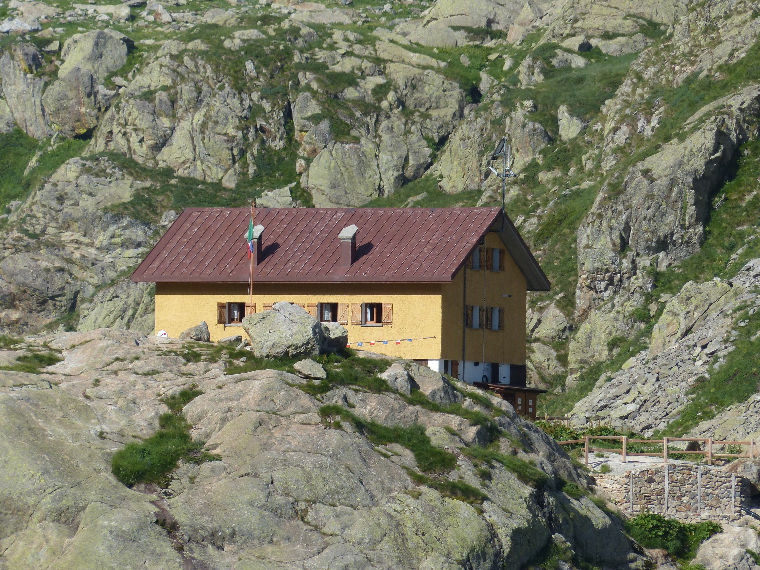 Mountain hut seen in Dolomites