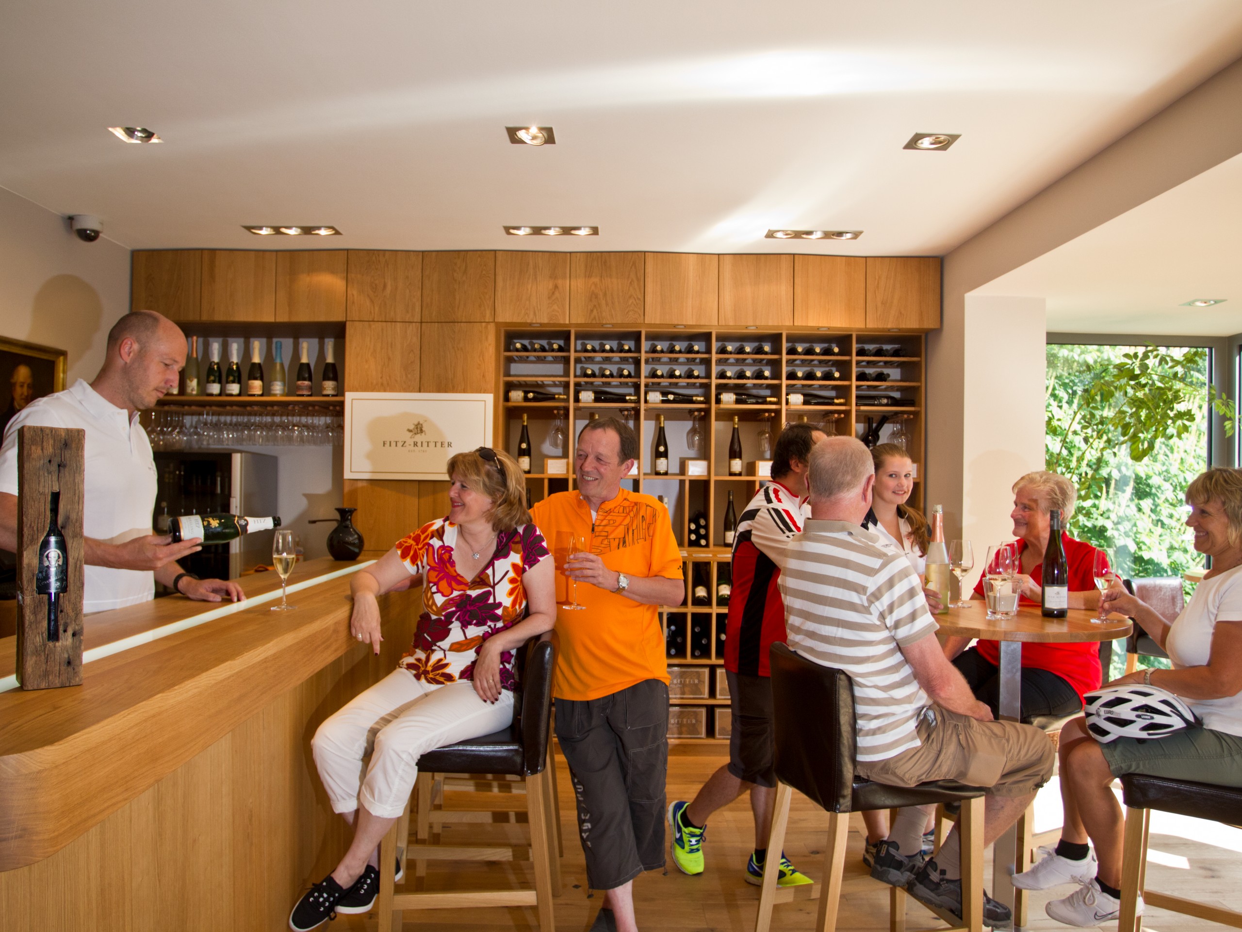 Group tasting wine in Germany, Pfalz