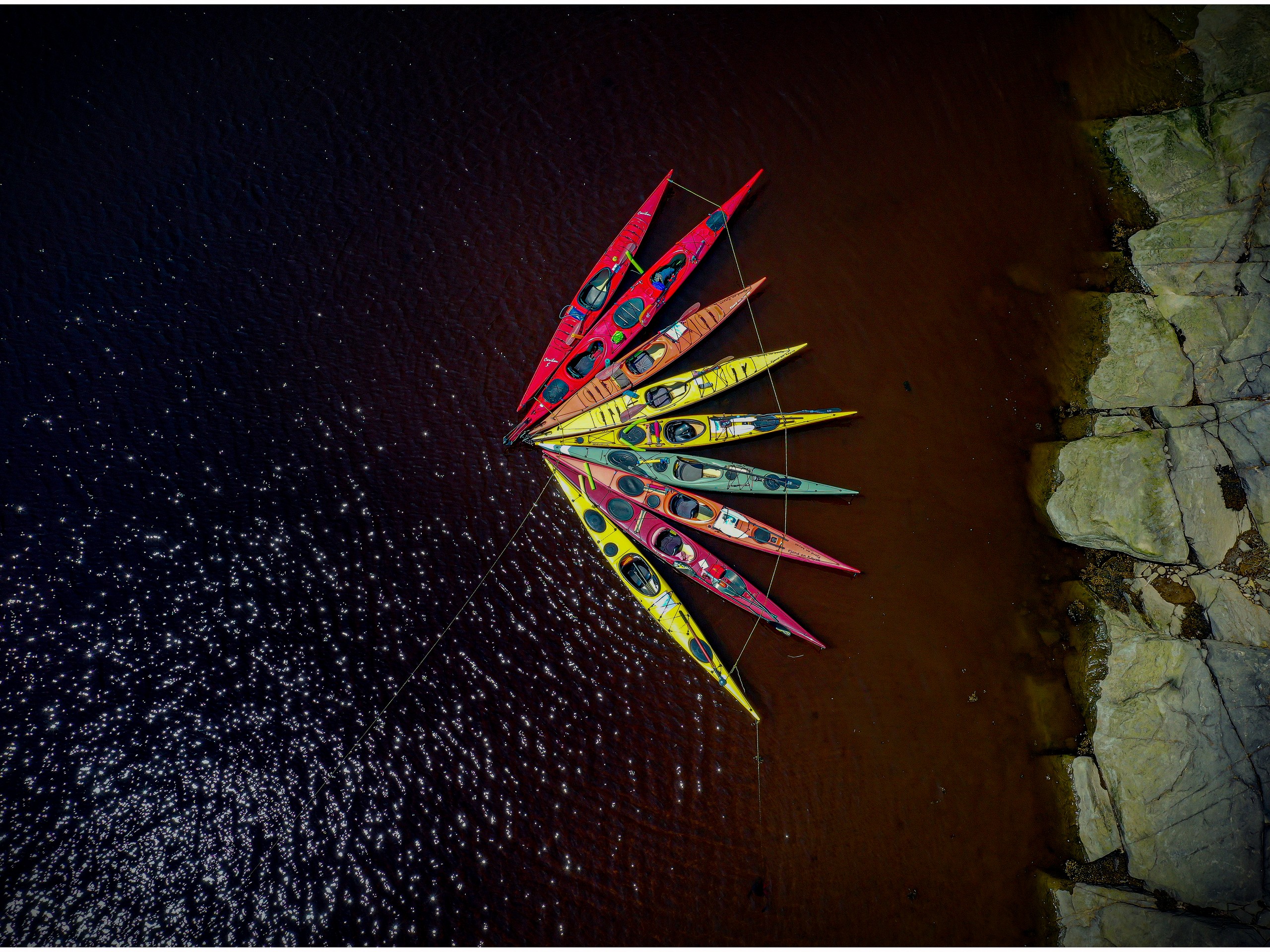 Kayak formation as seen from the above in Canada