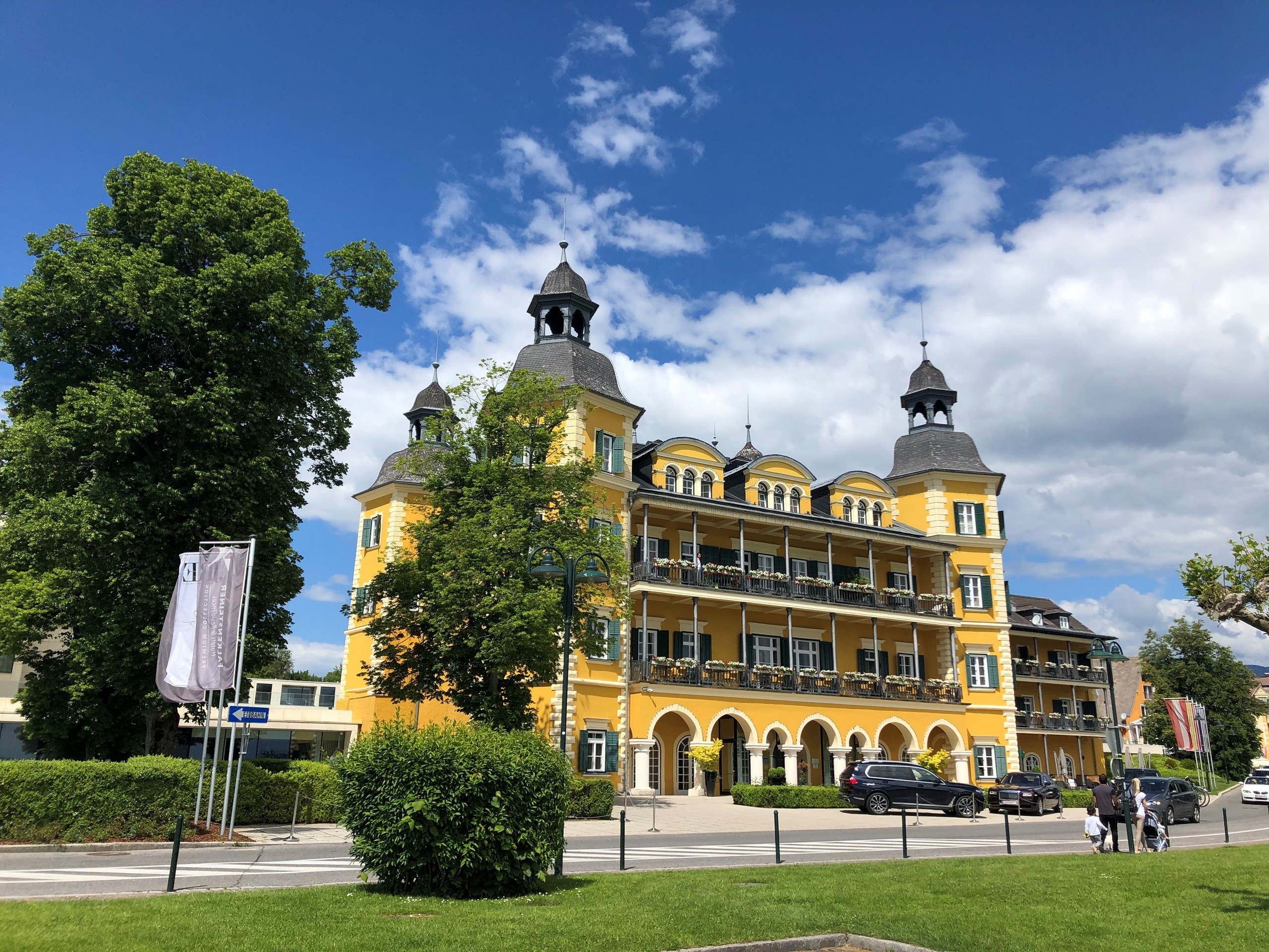 Beautiful architecture seen in Velden while on a self-guided trip