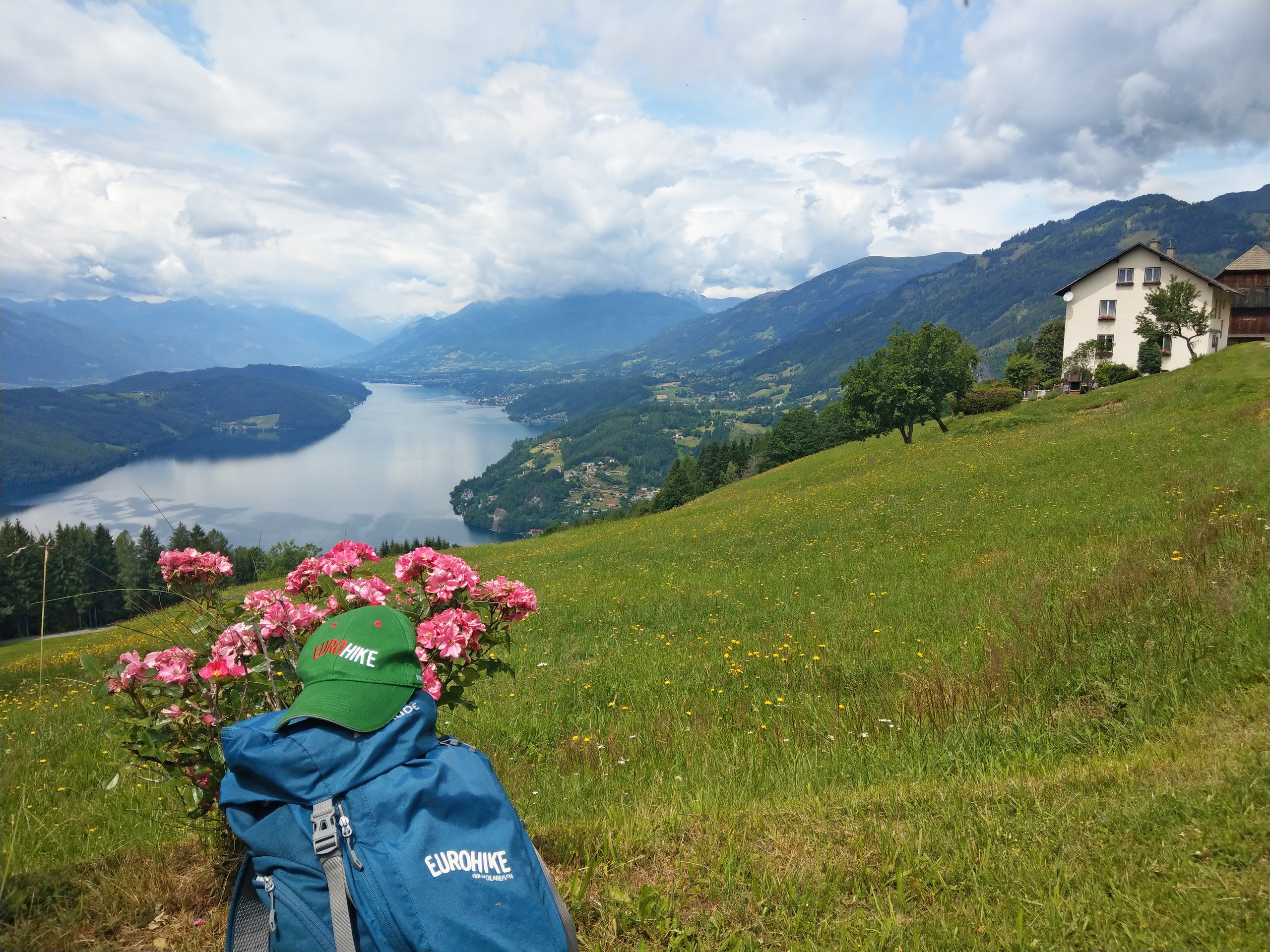 Lunch break rest in Carinthia region with a beautiful view