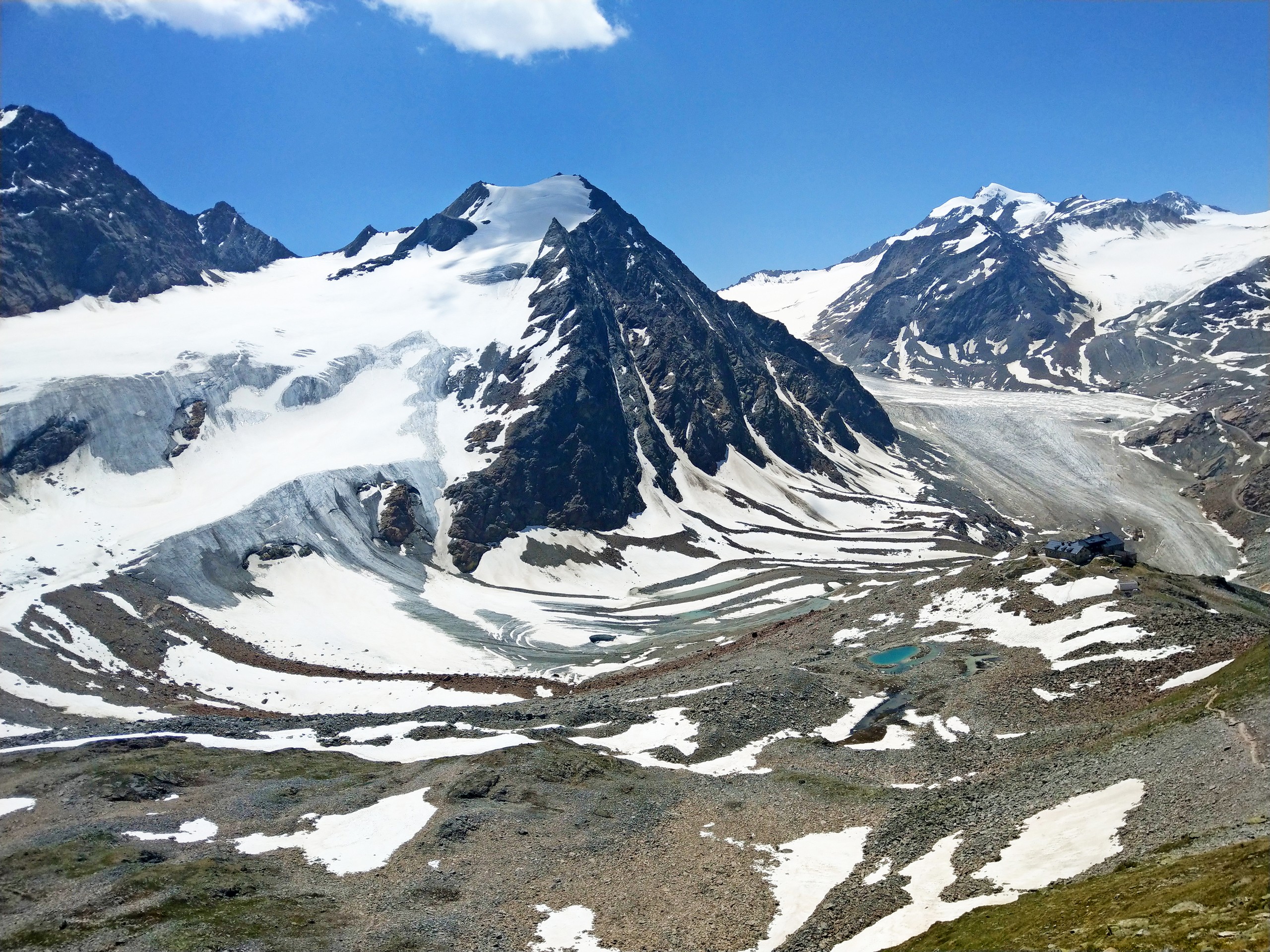 Stunning glaciers seen while hiking the E5 route