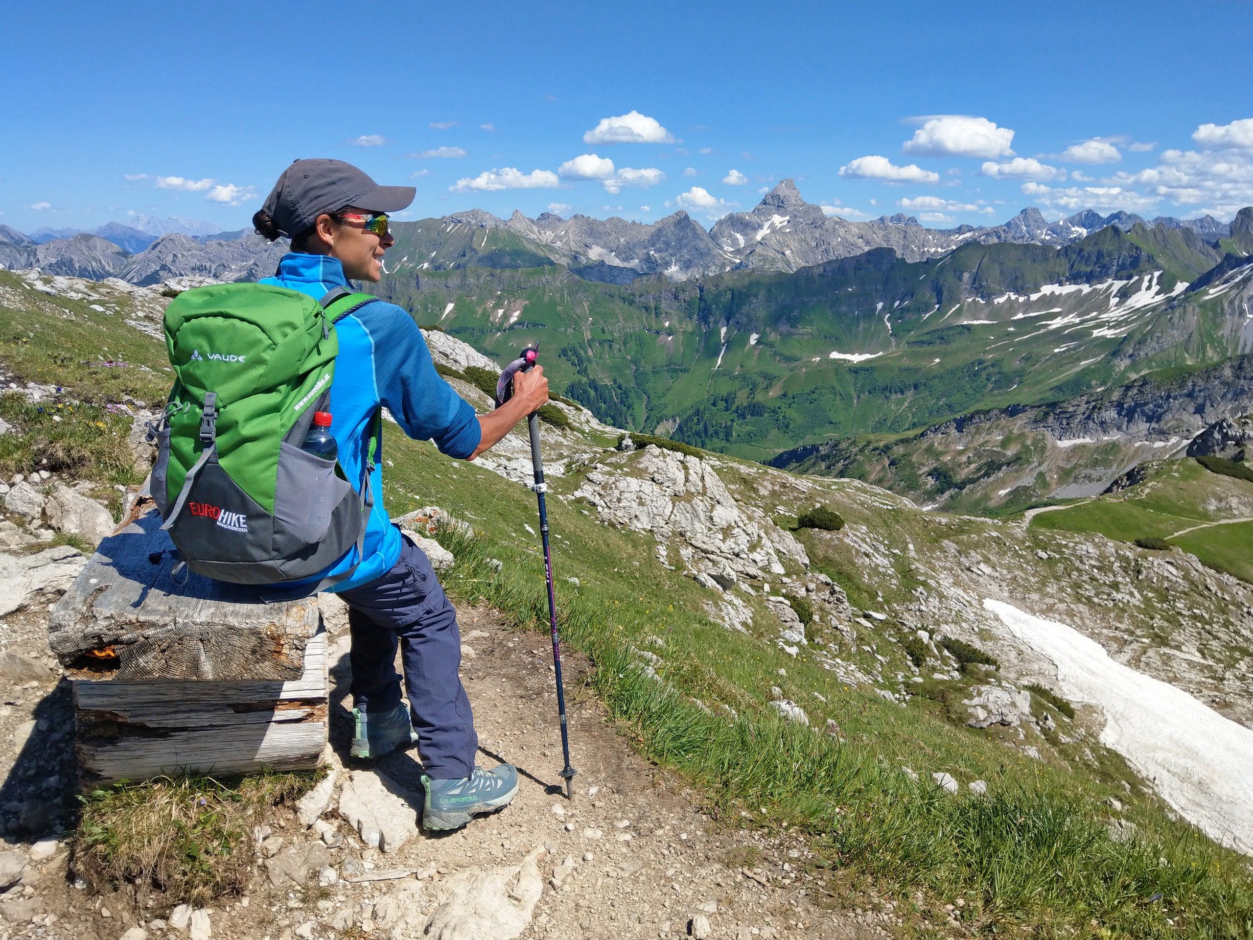 Hiker resting near the E5 route