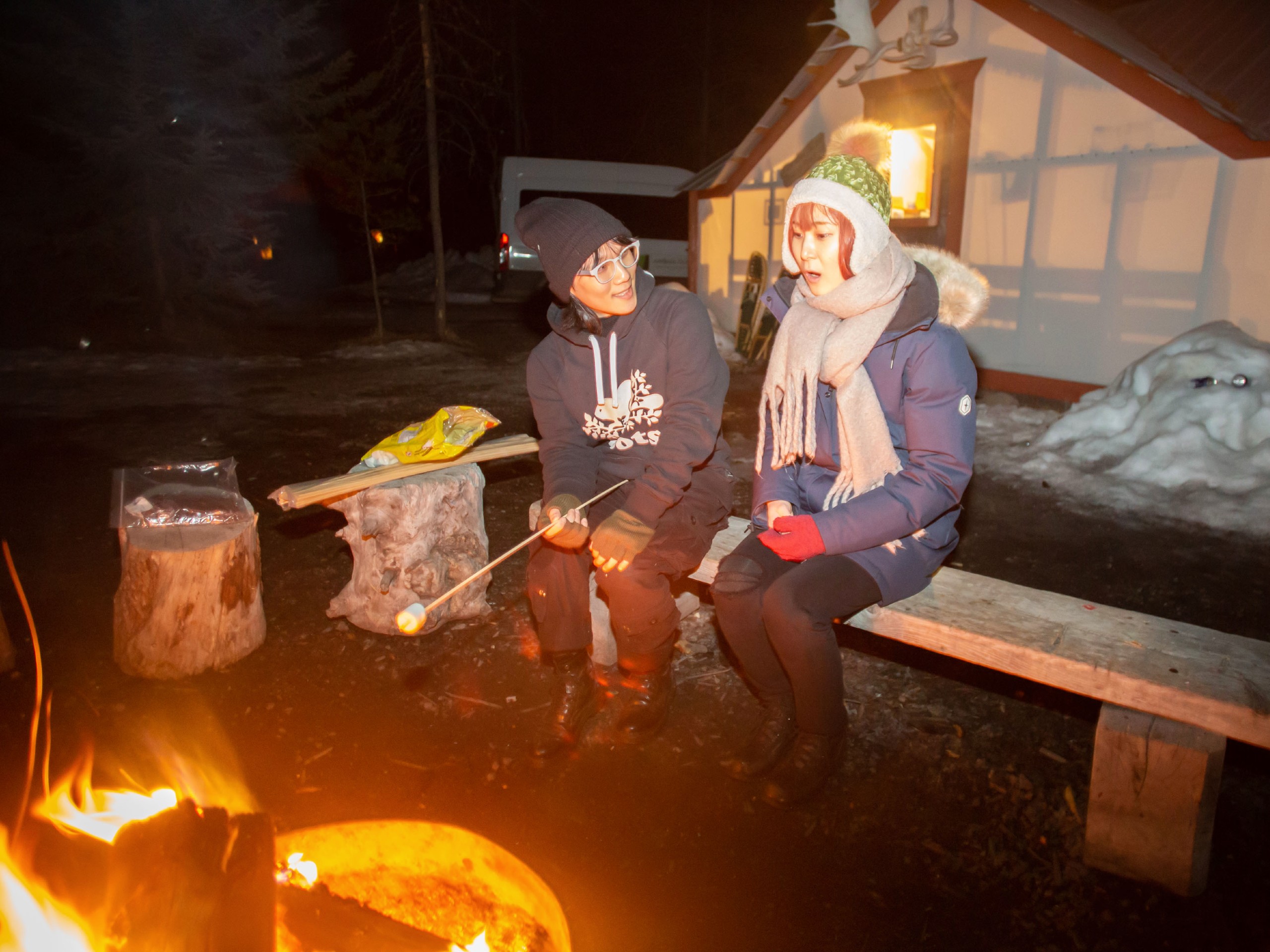 Smores in Yukon, while watching the Northern Lights