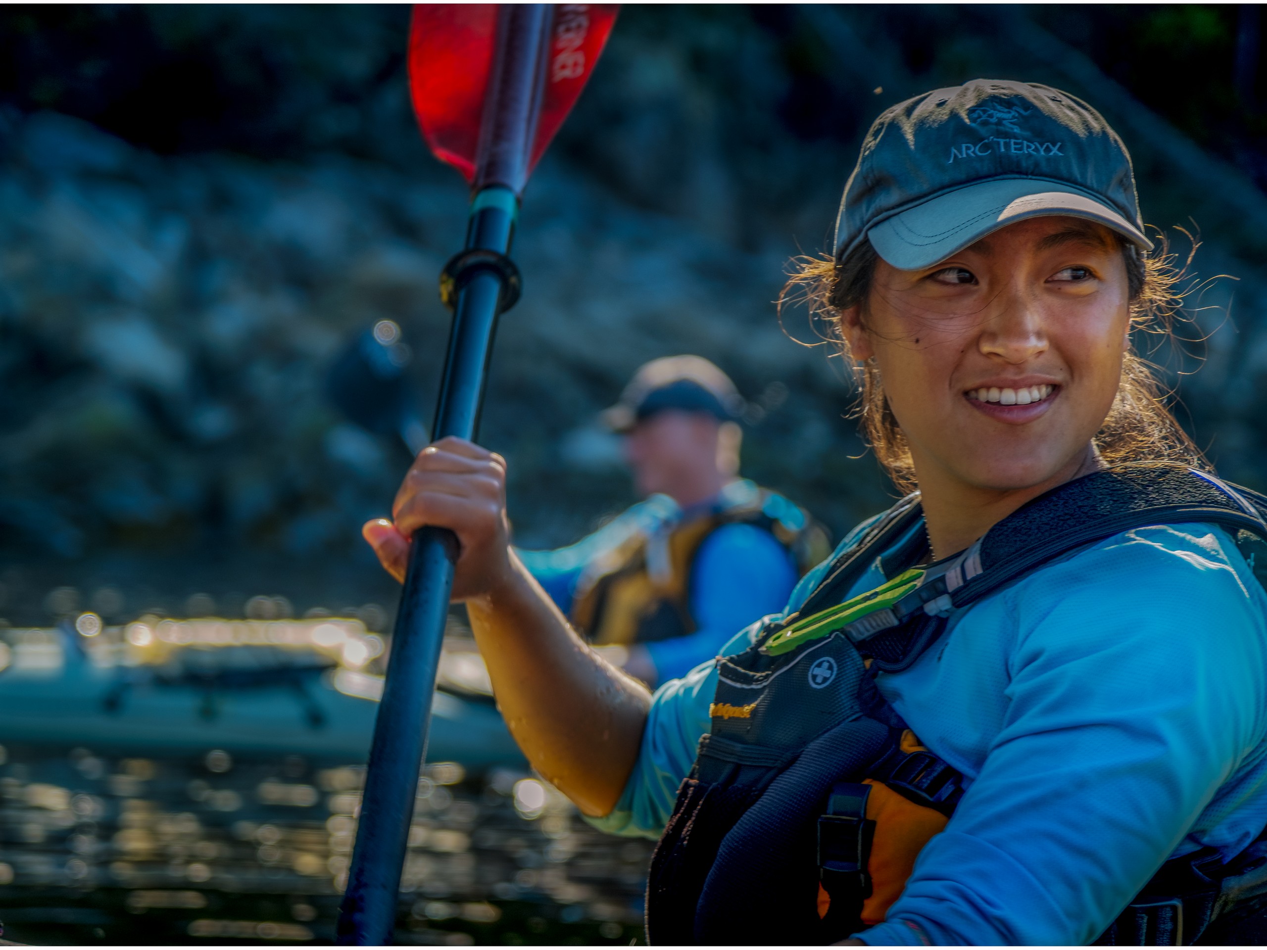 Happy Kayaker In An Open Sea Kayak Tour In Quebec