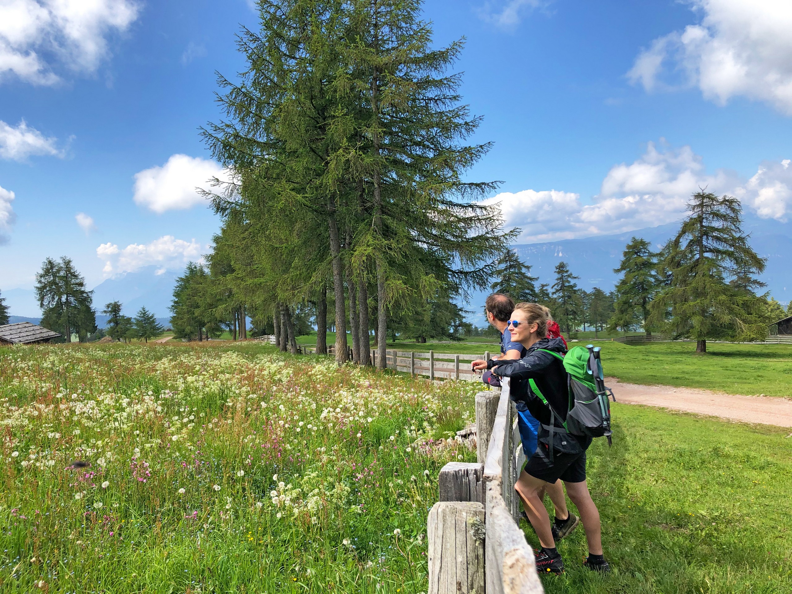 Hiker enjoying the views of the south tyrol