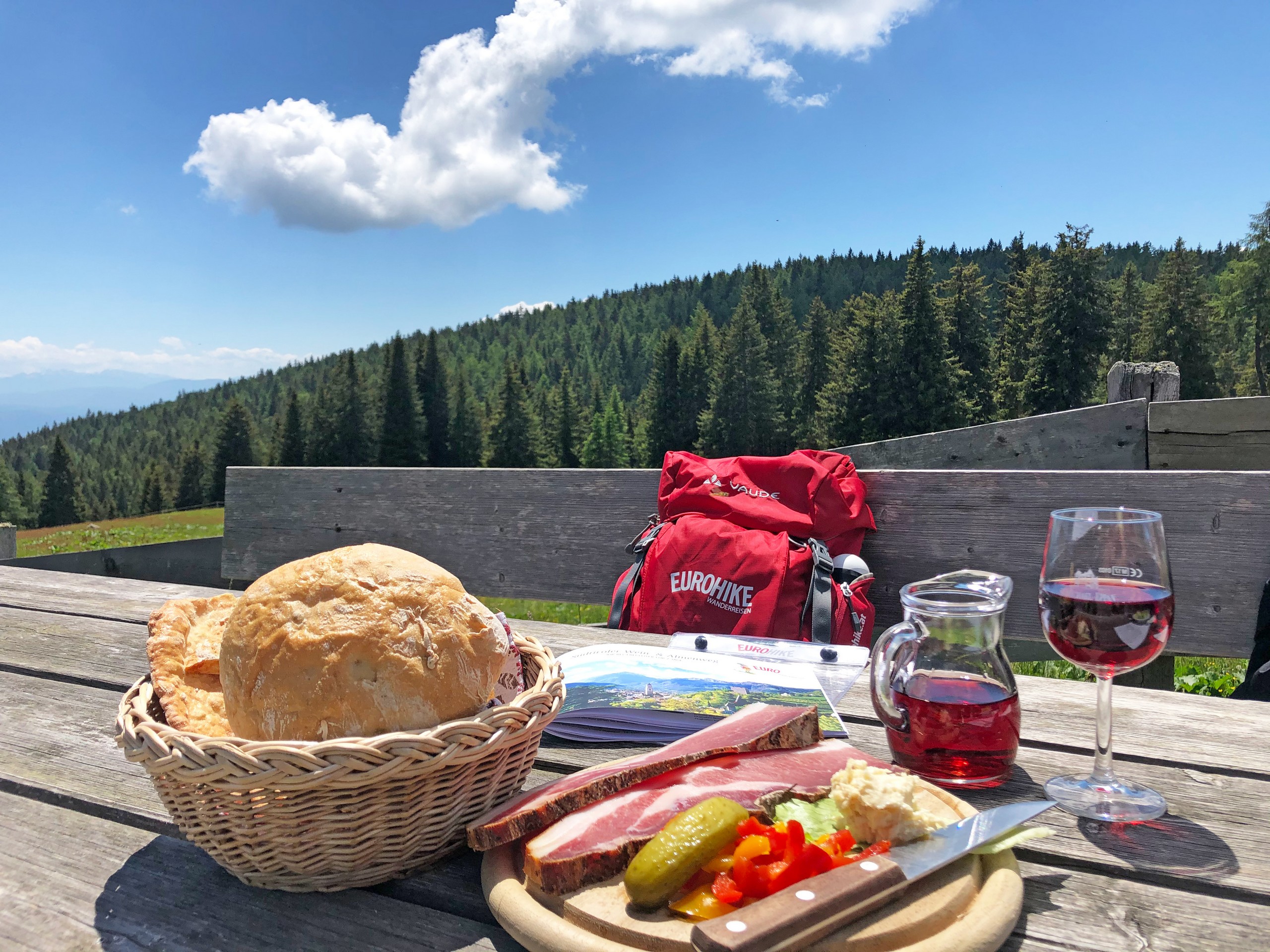 Lunch break on self-guided South Tyrol tour