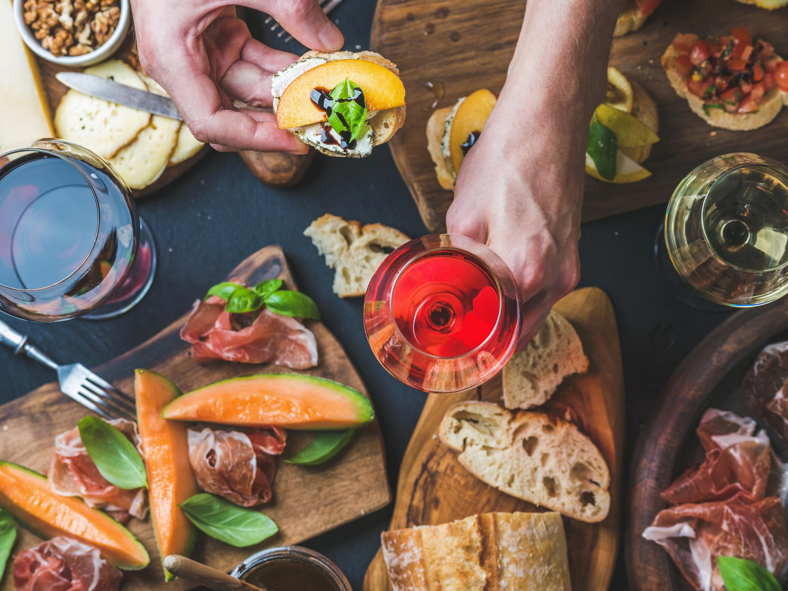 Antipasti time while on Tuscany biking tour