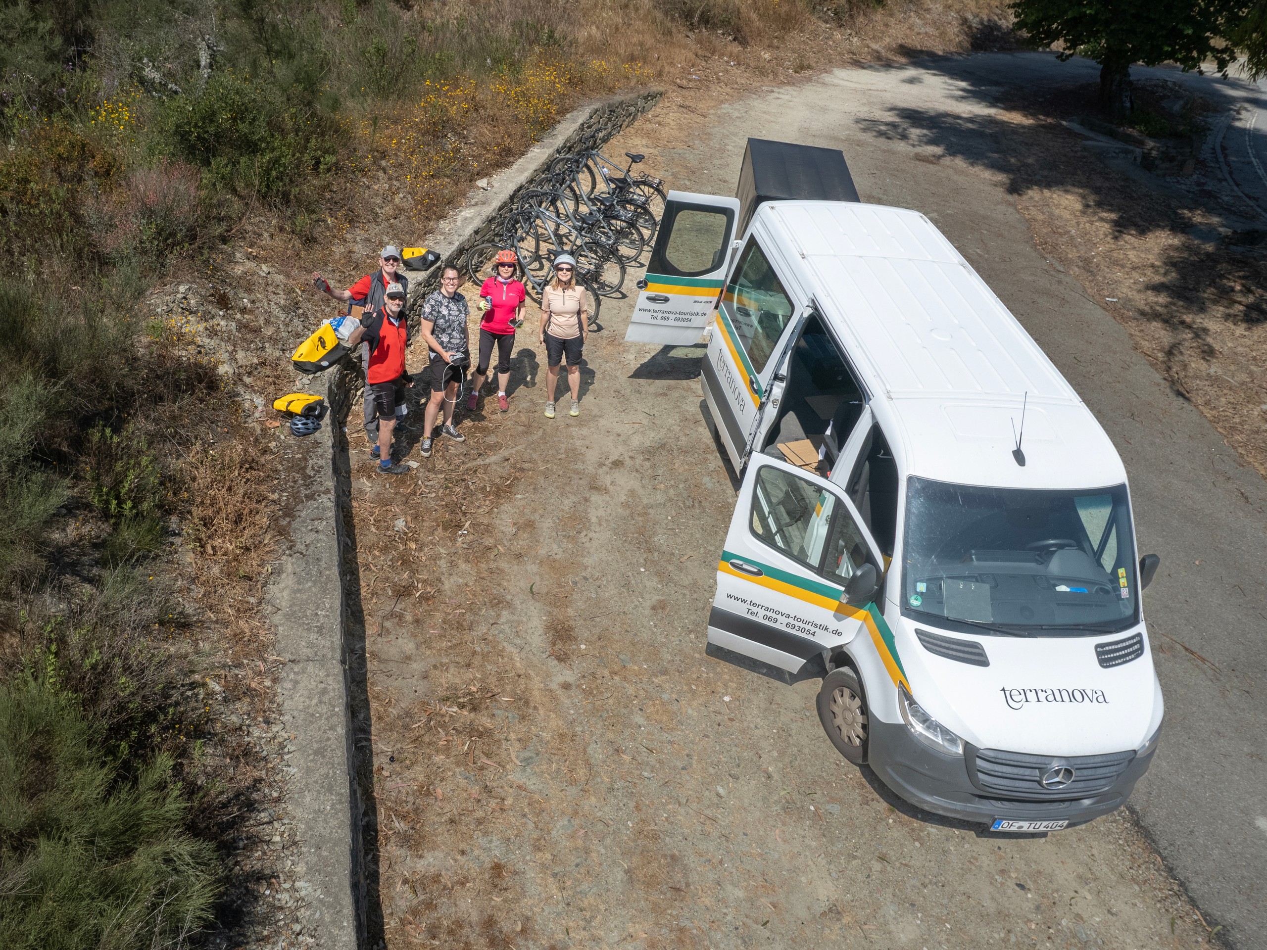 Group biking in Tuscany