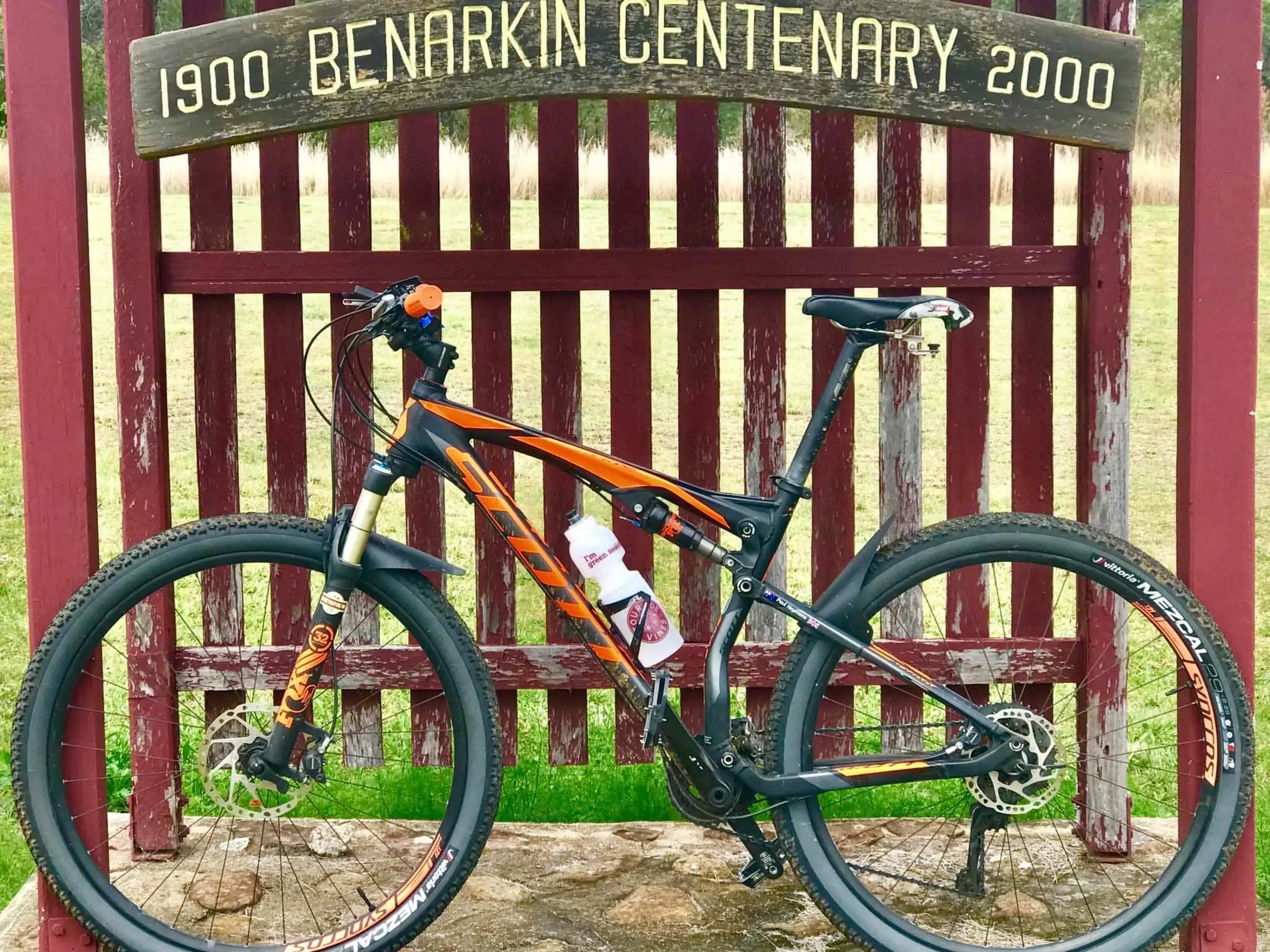 Bike parked near cementary entrance in Queensland