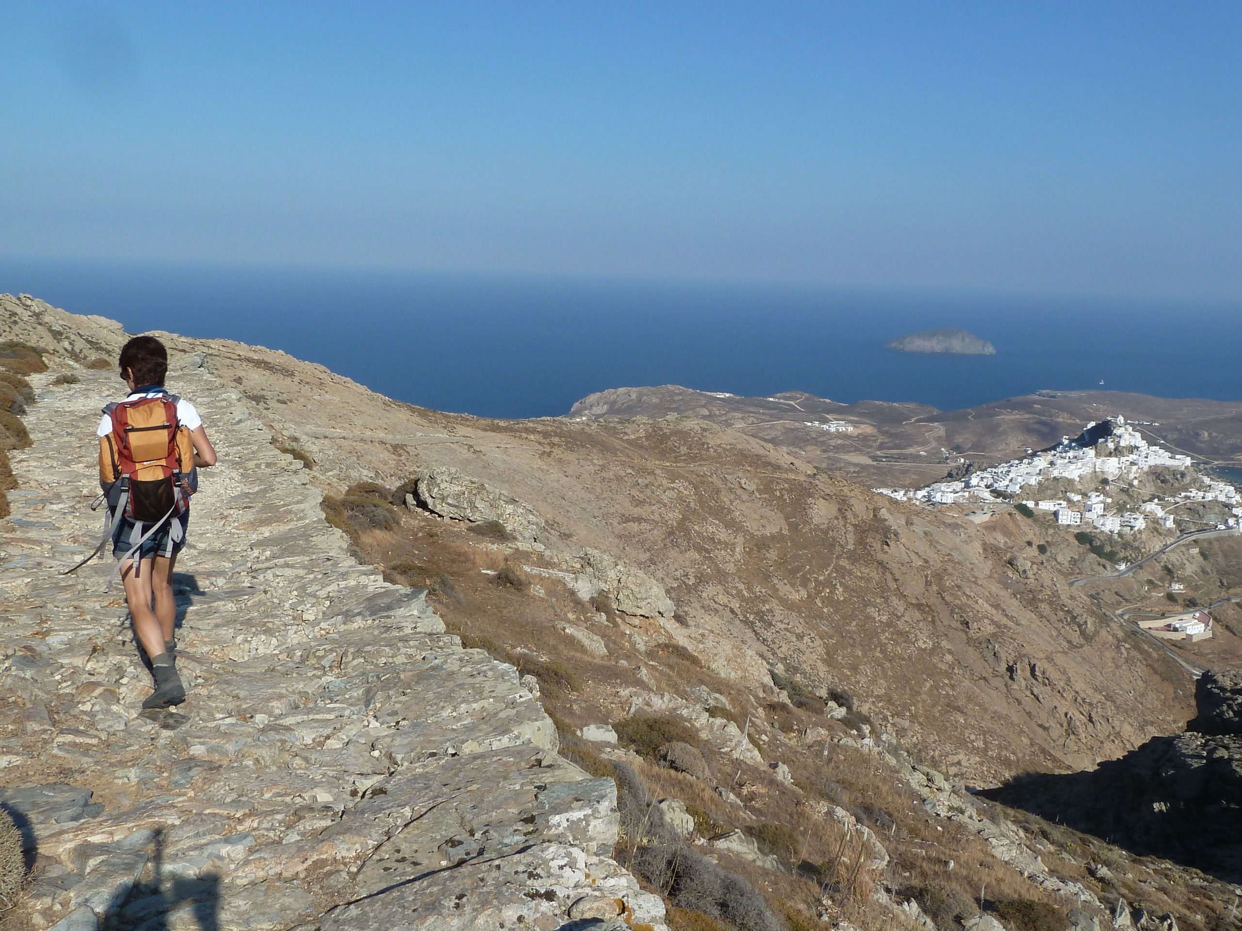 Hiking over Chora, Serifos