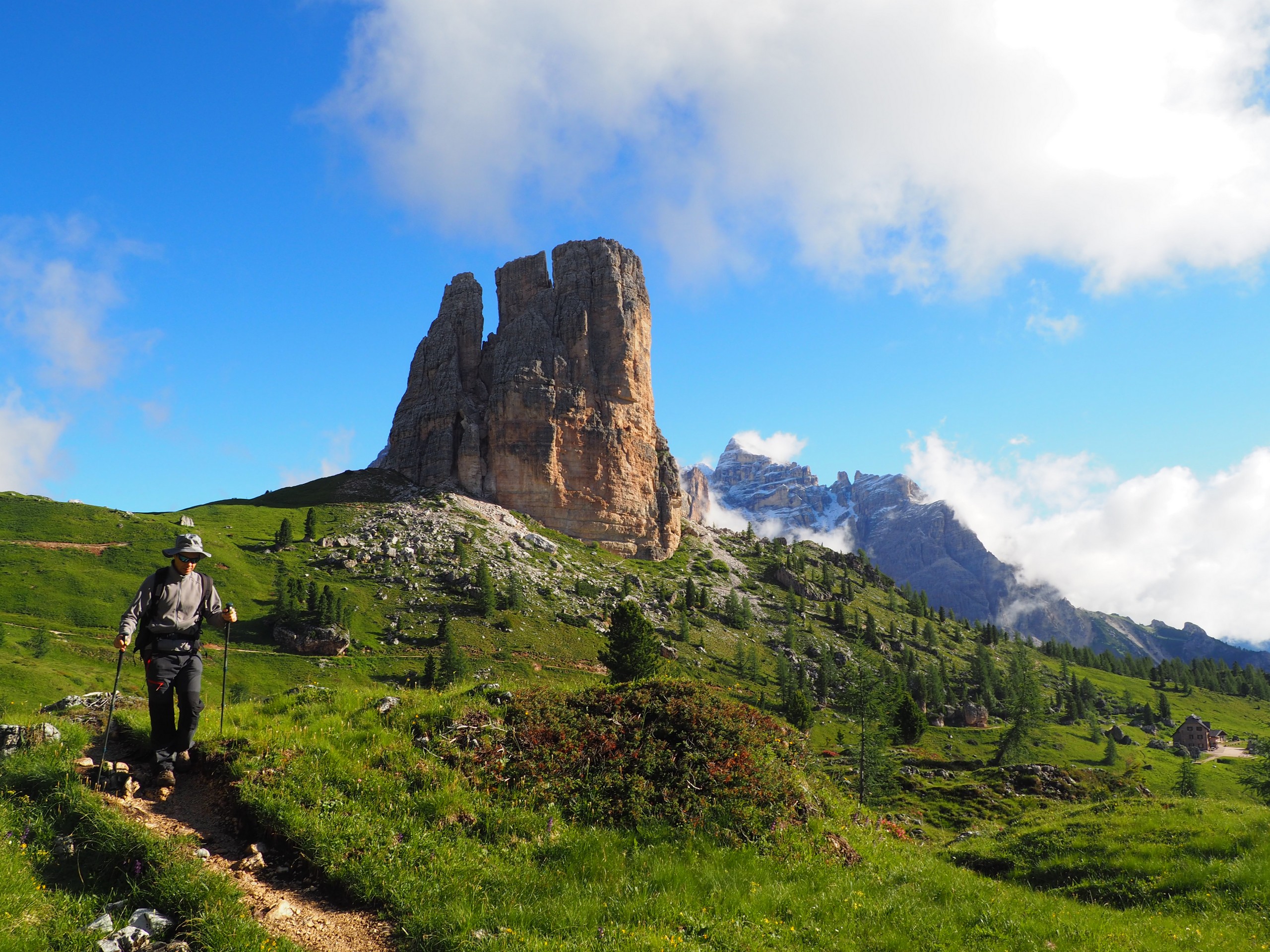 Hiking in front of the Torre Grande