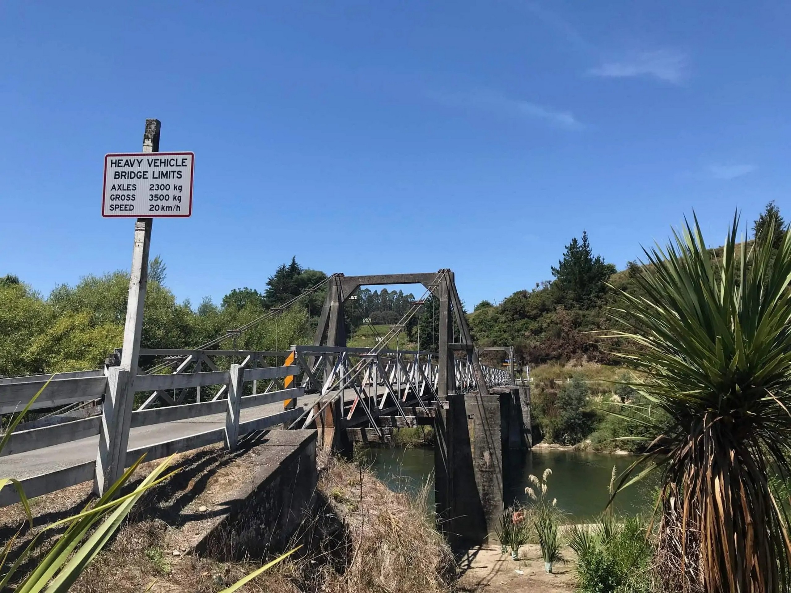 Crossing the bridge in New Zealand